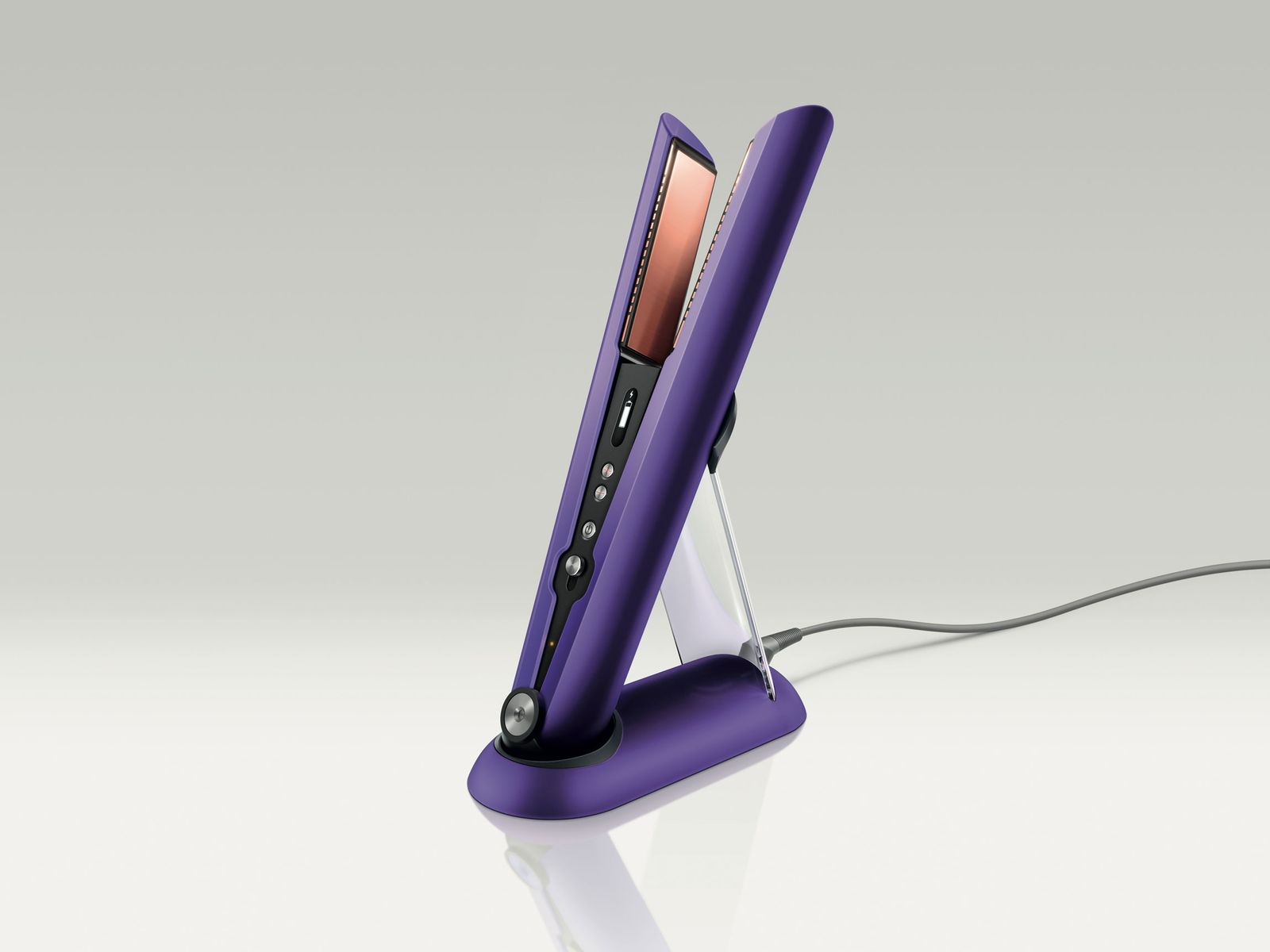 Dyson purple flatiron on purple stand