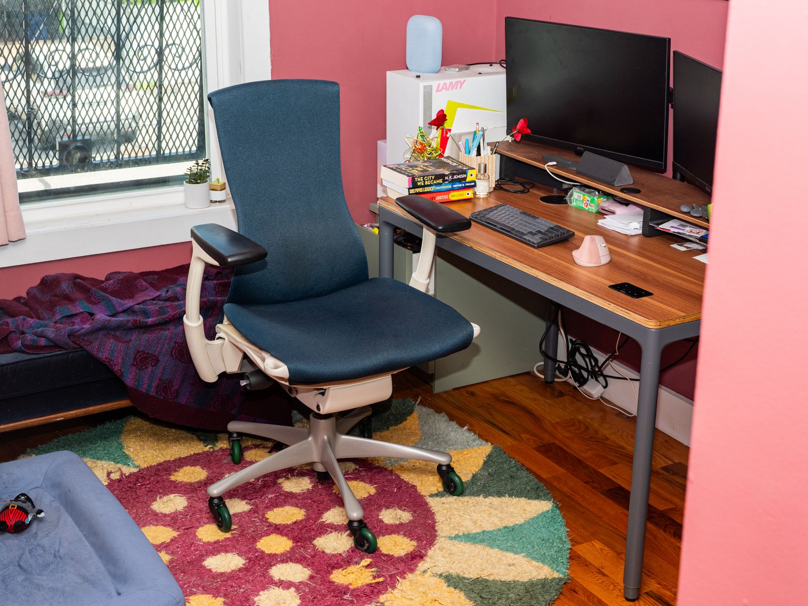 Image may contain Furniture Chair Computer Computer Hardware Computer Keyboard Electronics Hardware Desk and Table