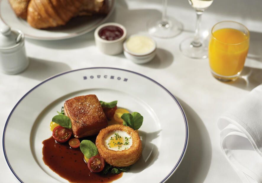 Image may contain Food Food Presentation Brunch Meat Pork and Ketchup