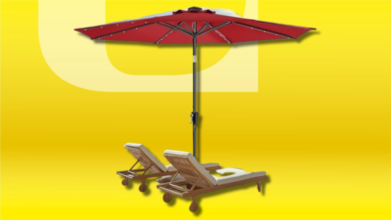 Bright Lights and Small Price: Grab This 9-Foot Homshade Solar Patio Umbrella for Just $66