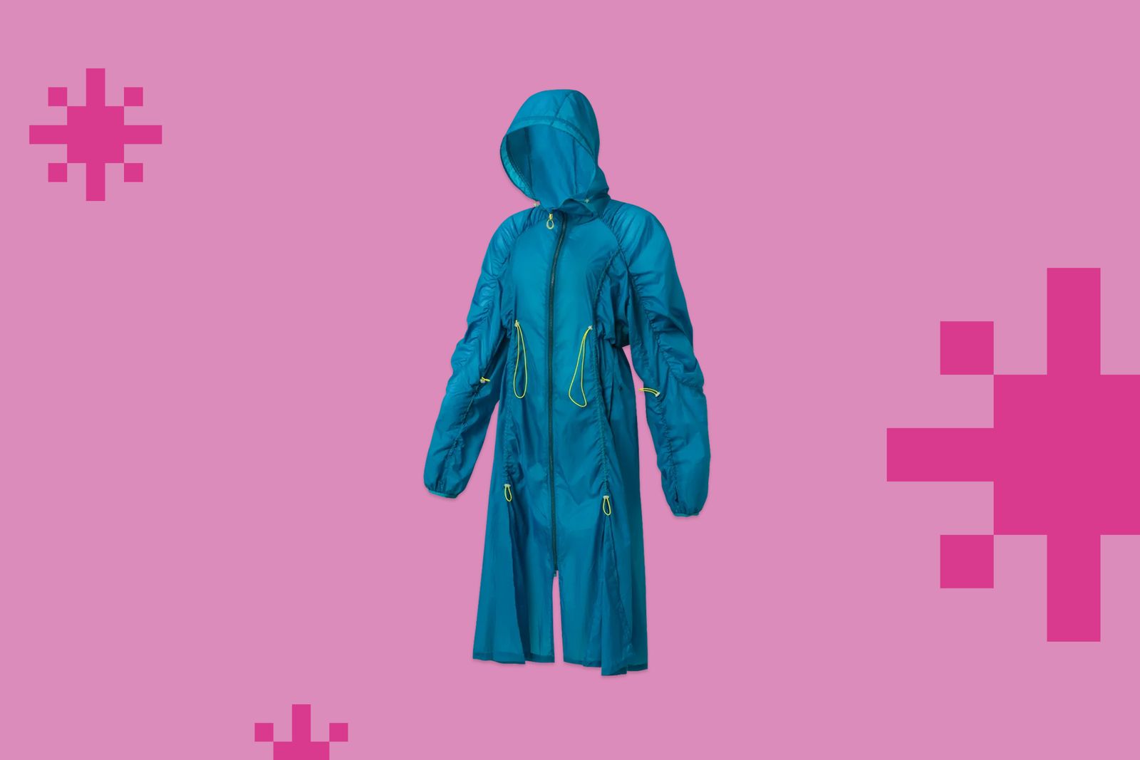 Image may contain Clothing Coat and Raincoat